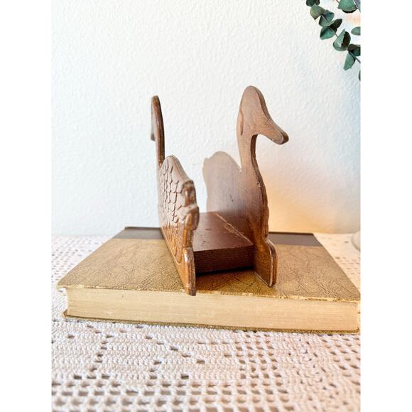 Hand Carved Wooden Duck Napkin Holder - Picture 4 of 5